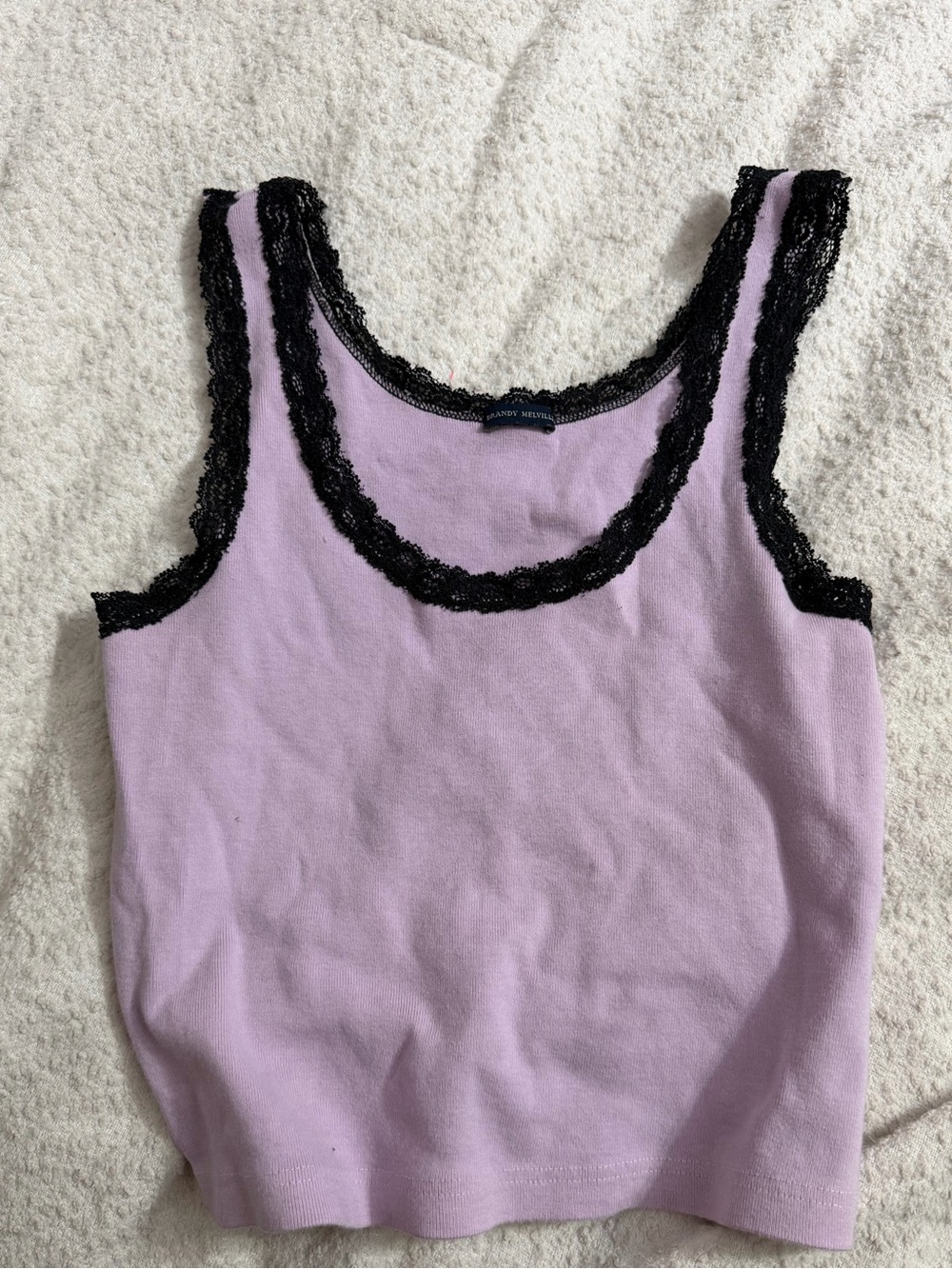 Brandy Melville Purple Black lace Tank crop top